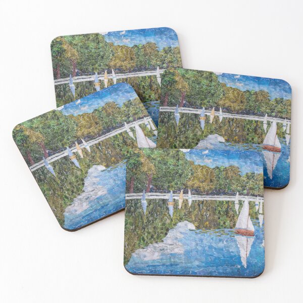 Sail Boat Pond - New York Collection Coasters (Set of 4)