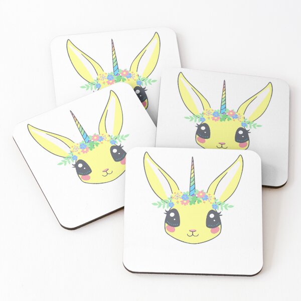 Item preview, Yellow Bunny Unicorn with Flowers designed and sold by zeliche mohammed.