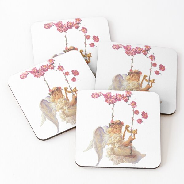 Item preview, Beautiful Angel carrying harp while sitting on swing illustration designed and sold by Borislav Shekerdzhiyski.