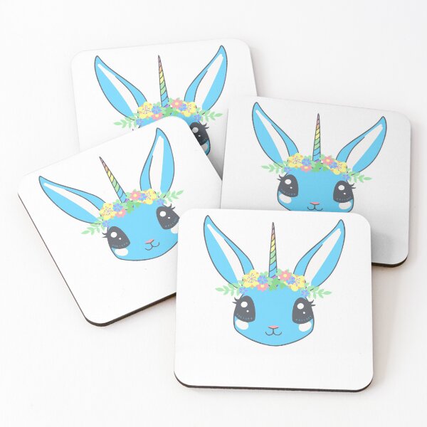 Item preview, Blue Rabbit Unicorn with Flowers designed and sold by zeliche mohammed.