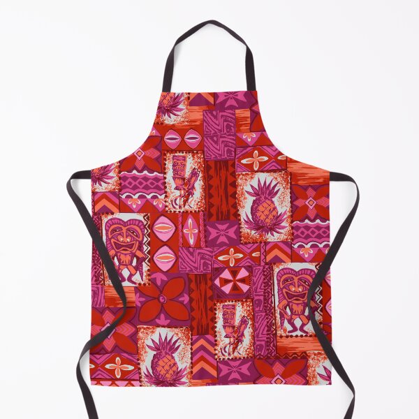 Item preview, Pomaika’i Tiki Hawaiian Vintage Tapa - Fuchsia and Red designed and sold by DriveIndustries.