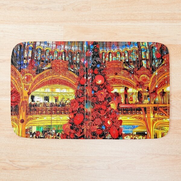 Item preview, Red Christmas Tree Under Blue Dome designed and sold by RitaMaye.