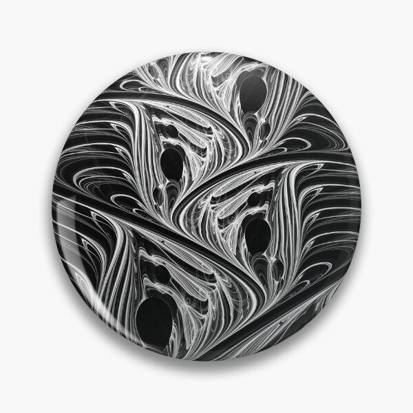 Item preview, Psytrance Design - Psychedelic Abstract Fractal - Ink 02 - White on Black designed and sold by JordanHolmes.