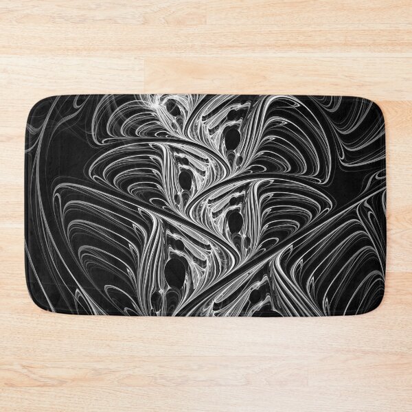 Item preview, Psytrance Design - Psychedelic Abstract Fractal - Ink 02 - White on Black designed and sold by JordanHolmes.