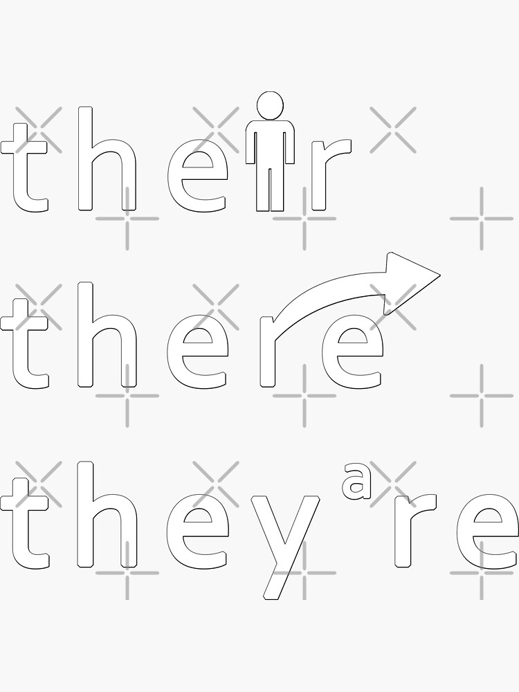 Their There Theyre Grammar Sticker By Originalcheddar Redbubble