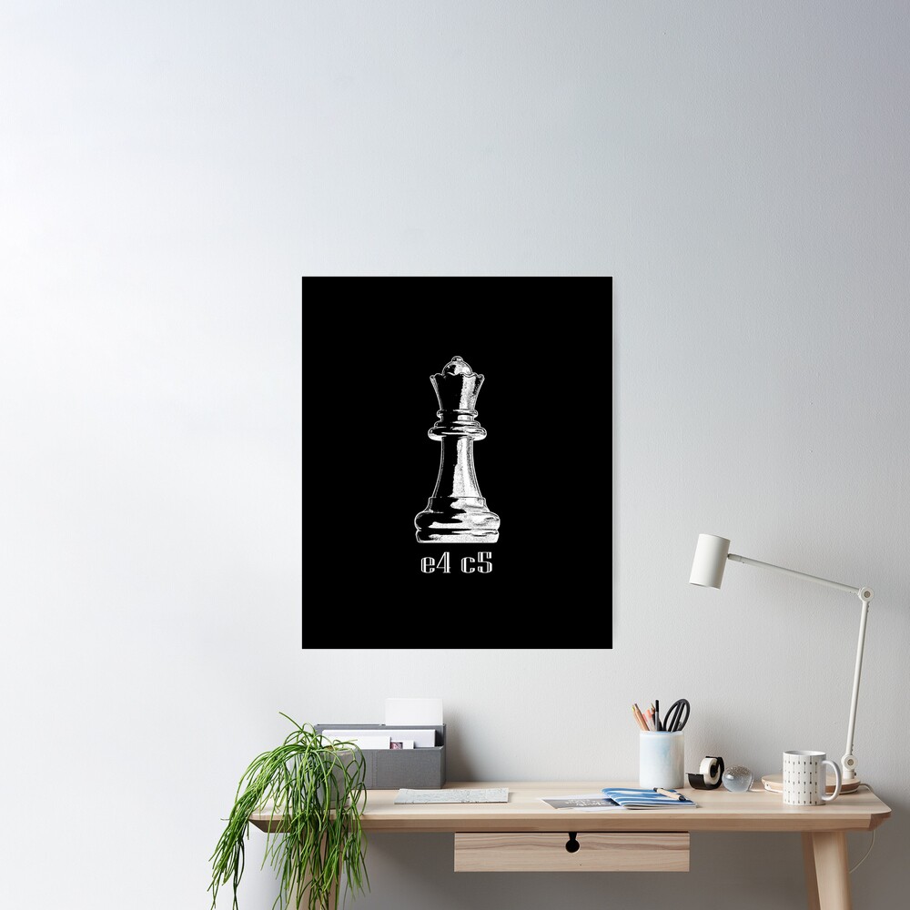 Chess Sicilian Defense Opening Move e4 c5 Design Art Board Print for Sale  by trendyzcom