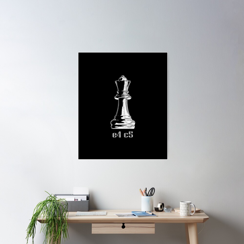 Chess Sicilian Defense Opening Move e4 c5 Design Art Board Print for Sale  by trendyzcom