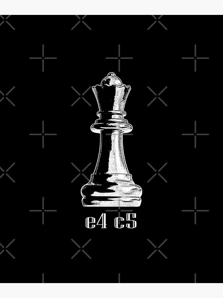 Chess Sicilian Defense Opening Move e4 c5 Design Art Board Print for Sale  by trendyzcom