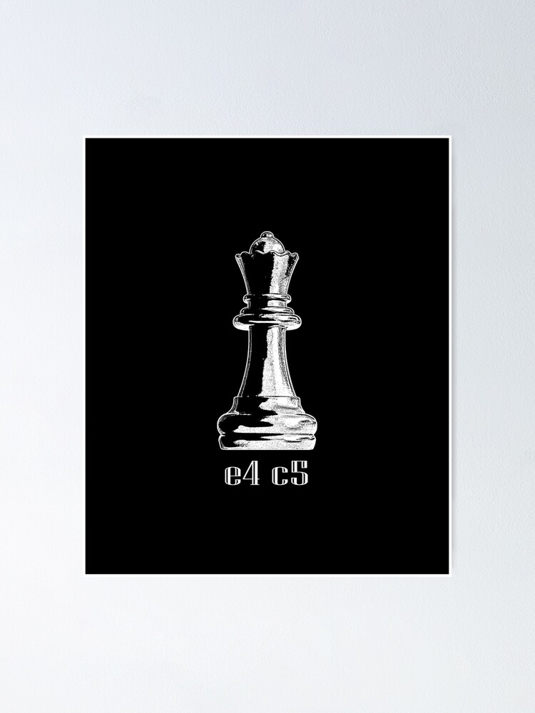 Sicilian Defense Chess Opening Poster black Version Chess 