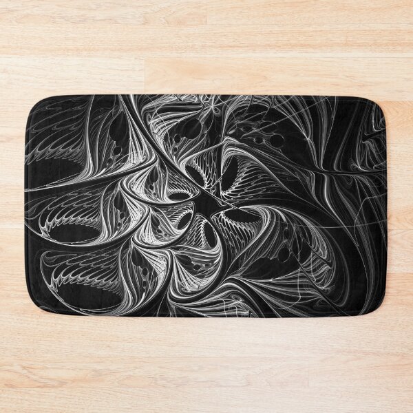 Item preview, Psytrance Design - Psychedelic Abstract Fractal - Hallucinogenic Ink 03 - White on Black designed and sold by JordanHolmes.