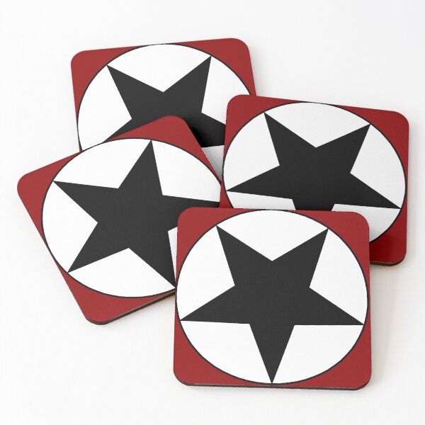Item preview, Black Star on White Circle (dark red background) designed and sold by Greenwood2112.