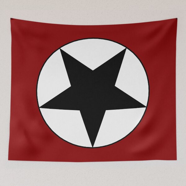 Item preview, Black Star on White Circle (dark red background) designed and sold by Greenwood2112.