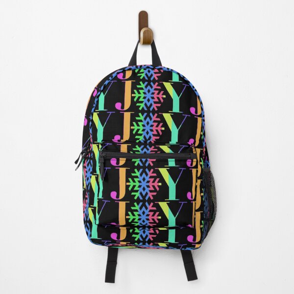 Item preview, JOY - Bright Stripe Snowflake - on Black designed and sold by Jocelyn Sperduto Art.