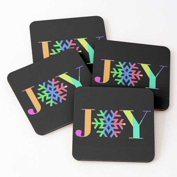 Item preview, JOY - Bright Stripe Snowflake - on Black designed and sold by Jocelyn Sperduto Art.