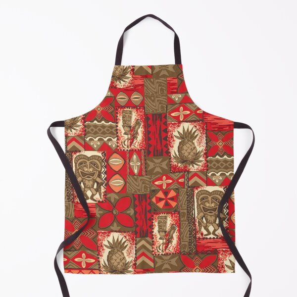 Item preview, Pomaika’i Tiki Hawaiian Vintage Tapa - Red & Brown designed and sold by DriveIndustries.