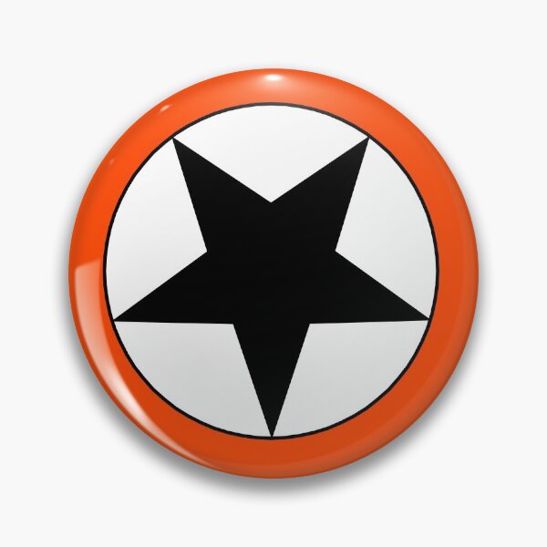 Item preview, Black Star on White Circle (orange background) designed and sold by Greenwood2112.