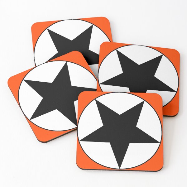Item preview, Black Star on White Circle (orange background) designed and sold by Greenwood2112.