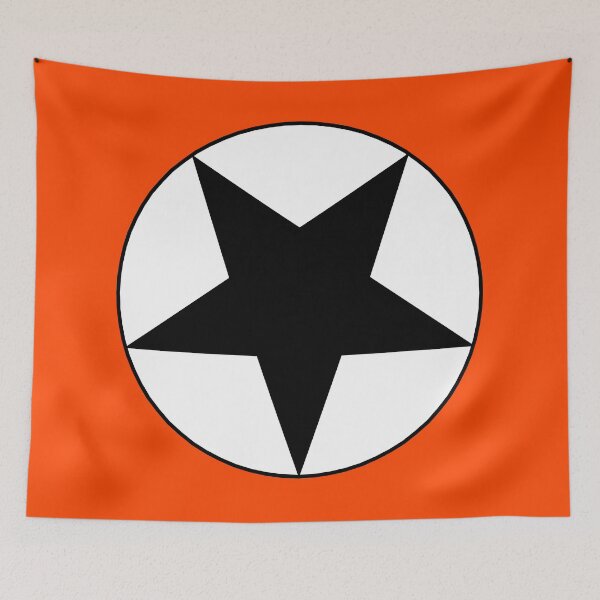 Item preview, Black Star on White Circle (orange background) designed and sold by Greenwood2112.