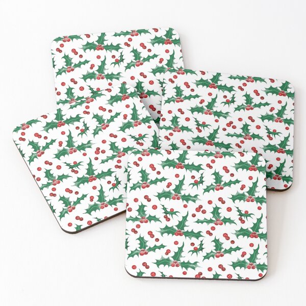 Item preview, Frosty Holly and Berries [WHITE] Pattern designed and sold by Daniel Bevis Design.