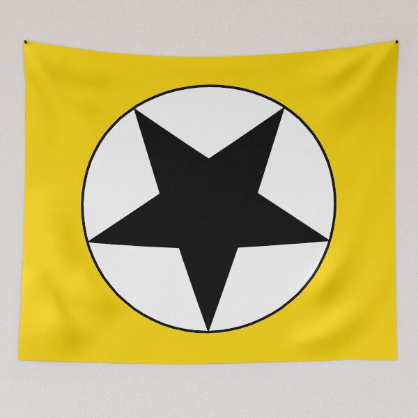 Item preview, Black Star on White Circle (yellow background) designed and sold by Greenwood2112.