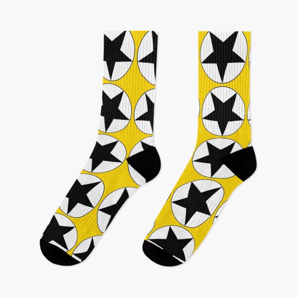 Item preview, Black Star on White Circle (yellow background) designed and sold by Greenwood2112.