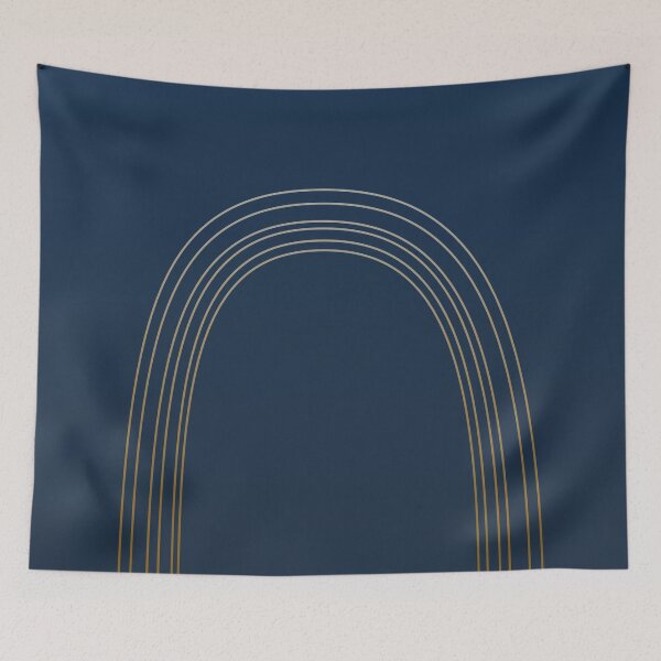 Item preview, Navy Blue Minimalist Arches - Minimal Rainbow Simple White Lines designed and sold by ImageNugget.