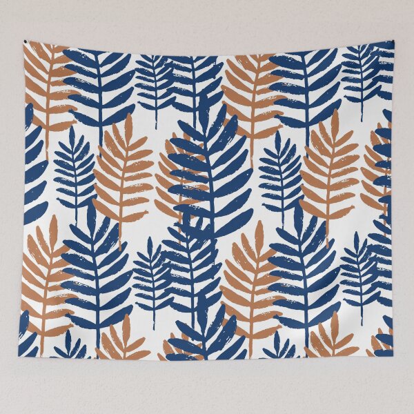 Item preview, orange + navy leaves designed and sold by LifeAsGeneration Z.