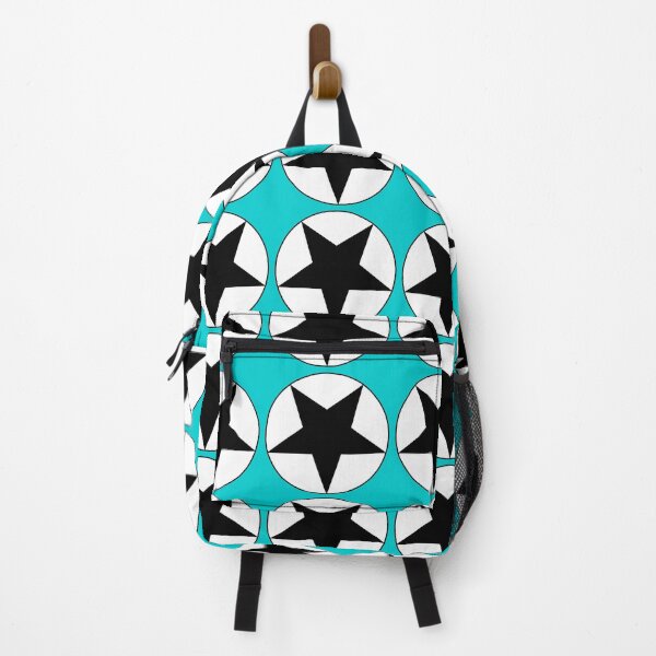 Item preview, Black Star on White Circle (aqua or blue background) designed and sold by Greenwood2112.