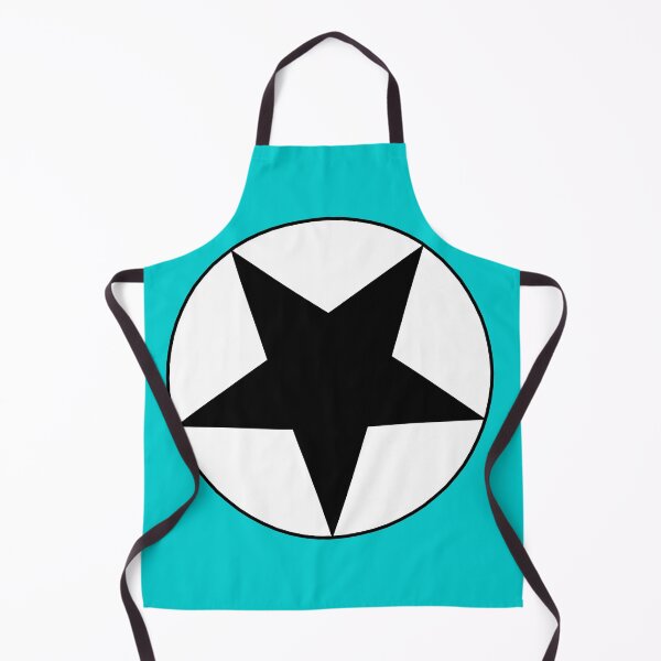 Item preview, Black Star on White Circle (aqua or blue background) designed and sold by Greenwood2112.