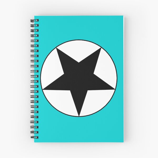 Item preview, Black Star on White Circle (aqua or blue background) designed and sold by Greenwood2112.