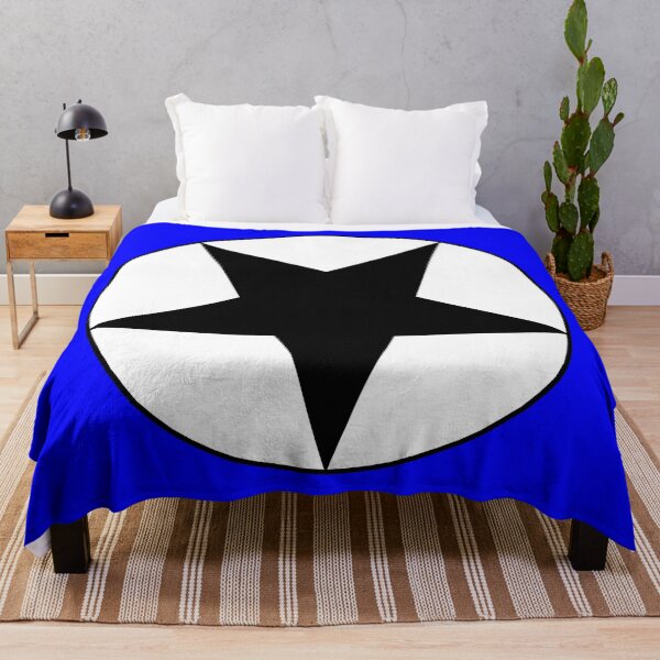 Item preview, Black Star on White Circle (blue background) designed and sold by Greenwood2112.