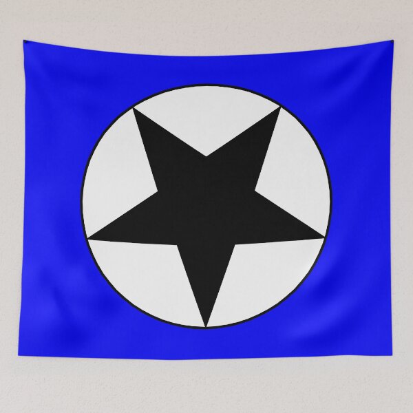 Item preview, Black Star on White Circle (blue background) designed and sold by Greenwood2112.