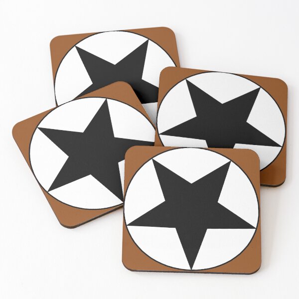 Item preview, Black Star on White Circle (brown background) designed and sold by Greenwood2112.