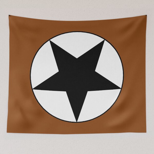 Item preview, Black Star on White Circle (brown background) designed and sold by Greenwood2112.