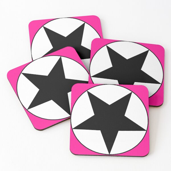 Item preview, Black Star on White Circle (pink background) designed and sold by Greenwood2112.