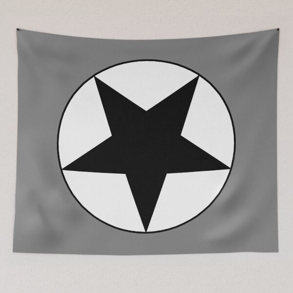 Item preview, Black Star on White Circle (gray background) designed and sold by Greenwood2112.