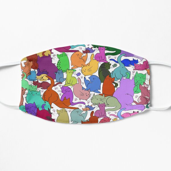 A Rainbow of Cats Flat Mask