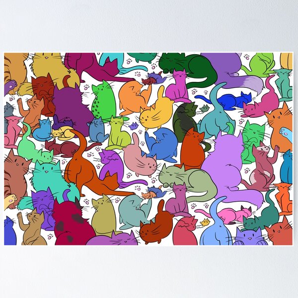 A Rainbow of Cats Poster