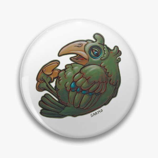 Item preview, Humorous green bird cartoon original painting designed and sold by Sarmo.