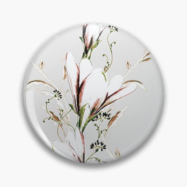 Item preview, Three flowers on light gray designed and sold by WzoryOzdobne.