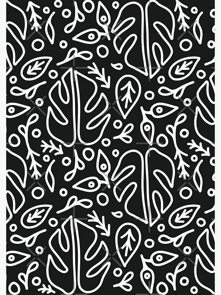 Thumbnail 3 of 3, Journal, Simple Houseplant Outline Pattern - Black & White designed and sold by bird767.