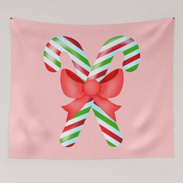 Item preview, red and green candy canes with red bow designed and sold by prismatic paper co.