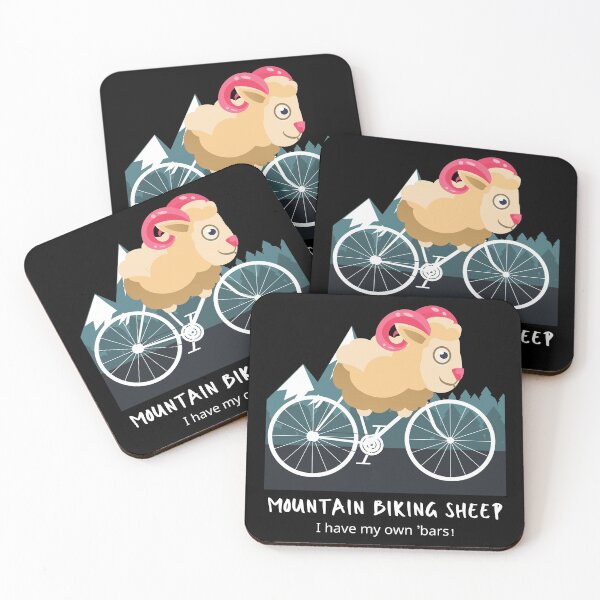 Item preview, Mountain biking sheep - I have my own 'bars! designed and sold by JellyBeenzz.