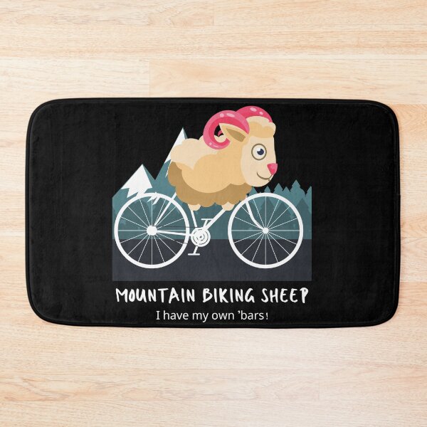 Item preview, Mountain biking sheep - I have my own 'bars! designed and sold by JellyBeenzz.