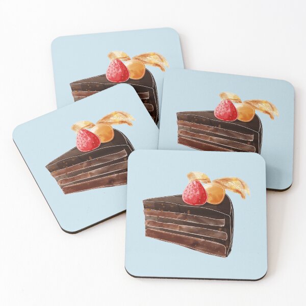 Item preview, Chocolate Cake Slice Topped With Strawberry designed and sold by Alicia Chee.