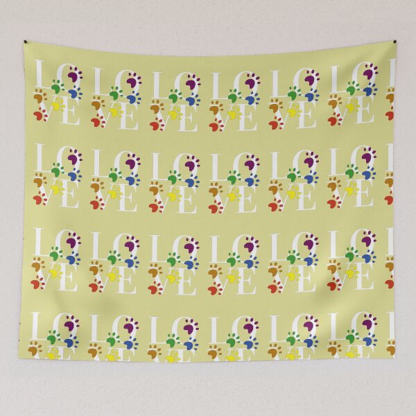 Item preview, Cat Dog Paws Love Rainbow designed and sold by ittybittyowl.