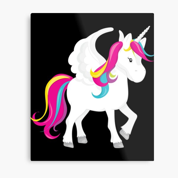 Adopt me Cute white unicorn Metal Print