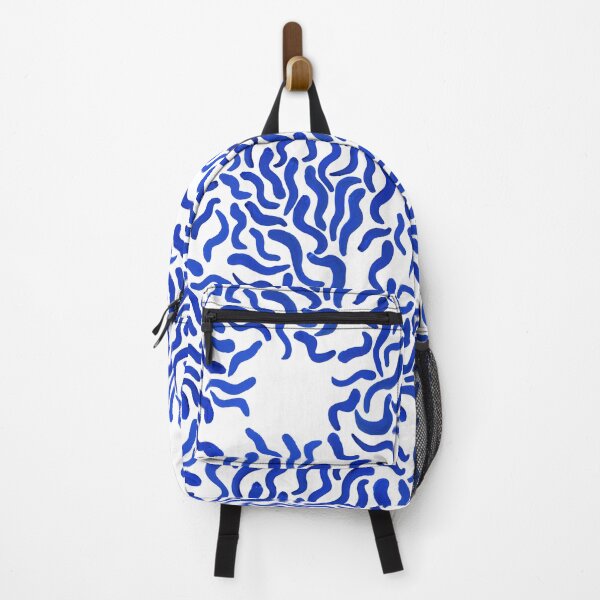 Item preview, blue squiggles pattern designed and sold by MayCartPrintArt.