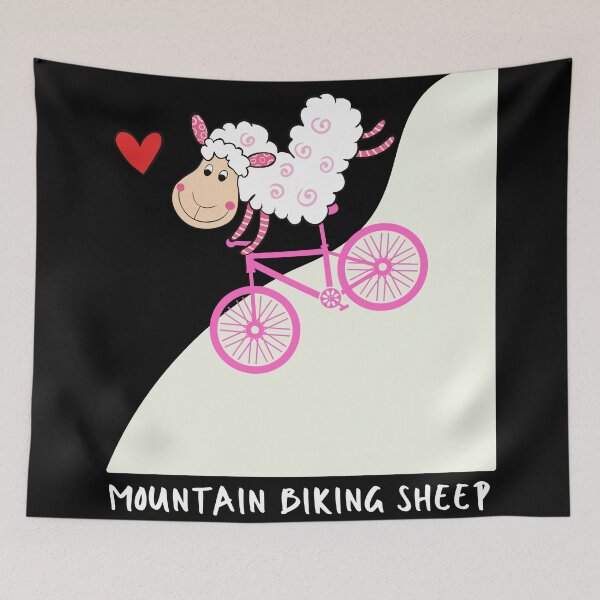 Item preview, Mountain biking sheep - I love mountain biking! designed and sold by JellyBeenzz.