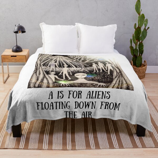Item preview, A is for Aliens Floating Down from the Air...With Orbs designed and sold by The Mysterious Domain Alyne Whiteswan Fine Art Prints and Merch.